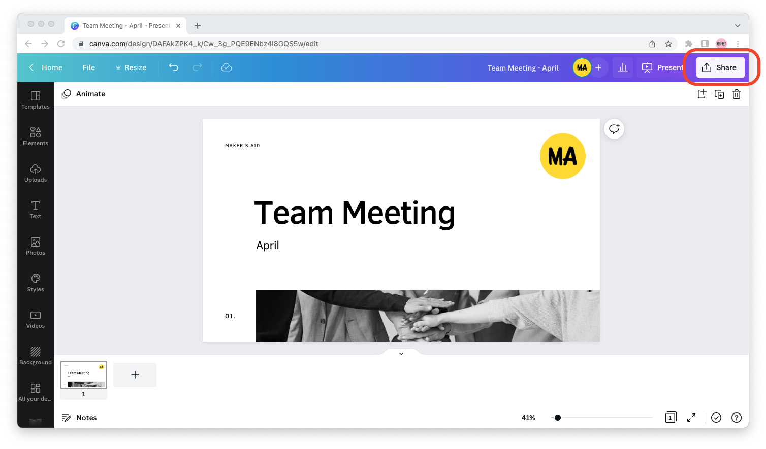 how to get a presentation from canva to google slides